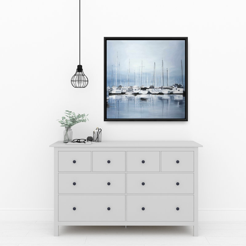 " Boats At The Dock 2 ", 24" H x 24" W