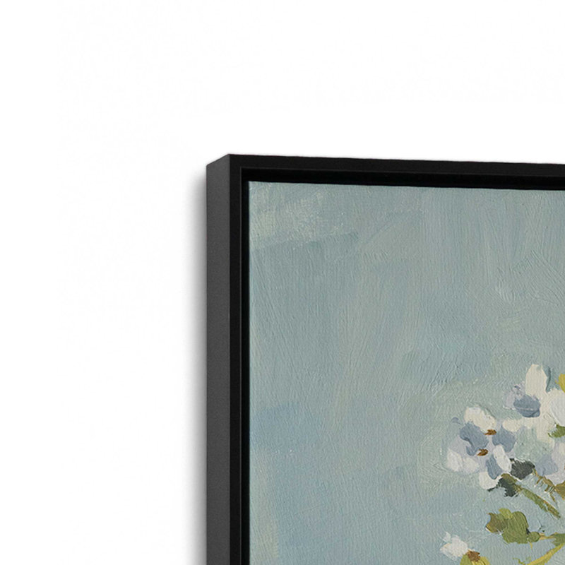 «White Flower Pot II» par Marian Parsons, reproduction d'art sur toile, «Floater», reproduction encadrée sans passe-par, Noir