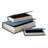 Jolly Decor Storage Box Set Of 3, Blue Book Design, Black Velvet Lining
