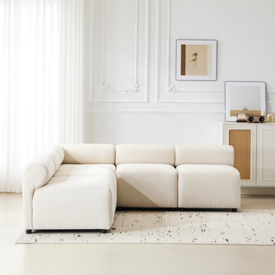 Canapé modulaire à combinaison en V de 83 po et 5 pièces modulaire