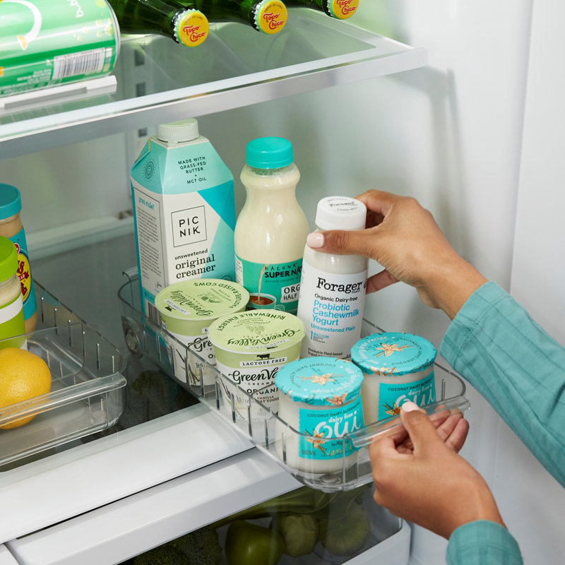 YouCopia® RollOut Fridge Caddy, Rolling Fridge Organizer with Adjustable Dividers, 6" x 15"