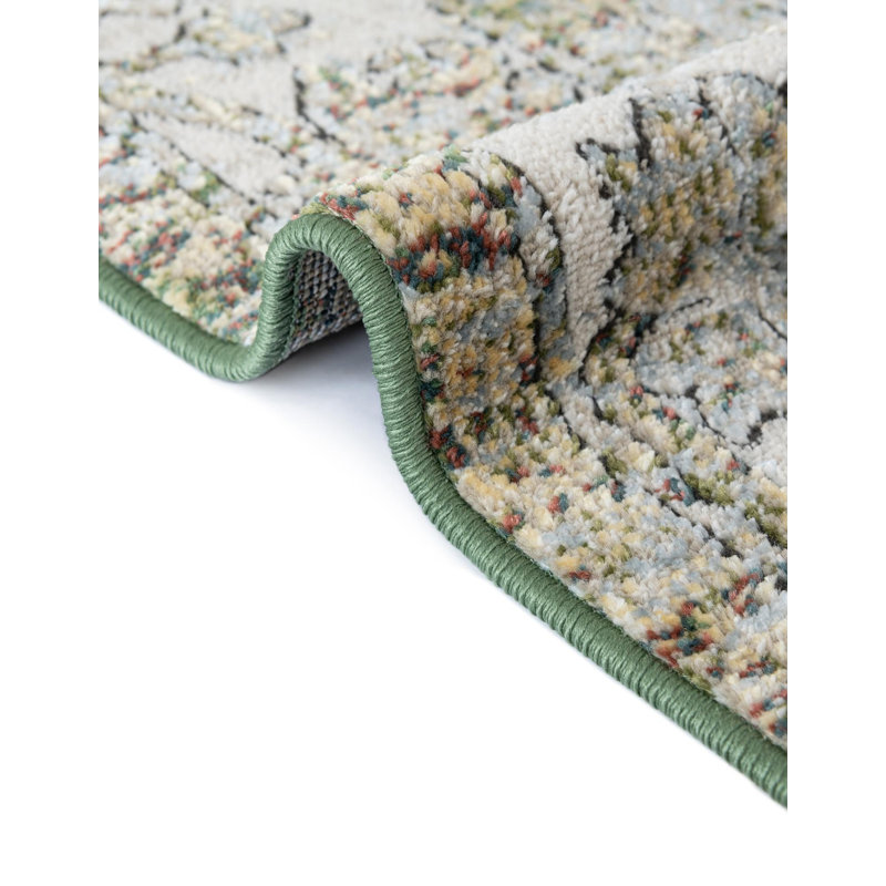 Alresford Oriental Green Area Rug, Square 3'3"