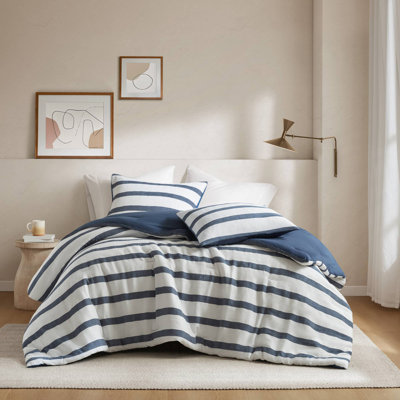 3-Piece King/Cal King Yarn-dyed striped comforter