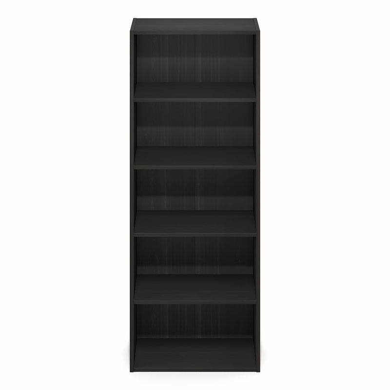 Furinno Basic 5-Tier Open Shelf Bookcase, Bookshelf, Storage Organizer, 11 x 17 x 44, Espresso