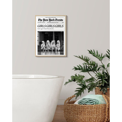 “Girls Help Girls” Newspaper Metal Framed Wall Art