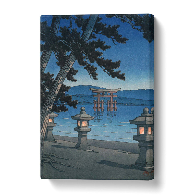 Moonlit Miyajima by Hasui Kawase - Wrapped Canvas Painting, 50.8 cm H x 35.6 cm W