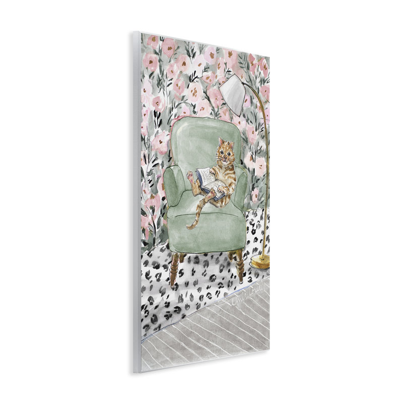 Plaque de lecture Cozy Cat, par Lanie Loreth, H 19 po x l 13 po