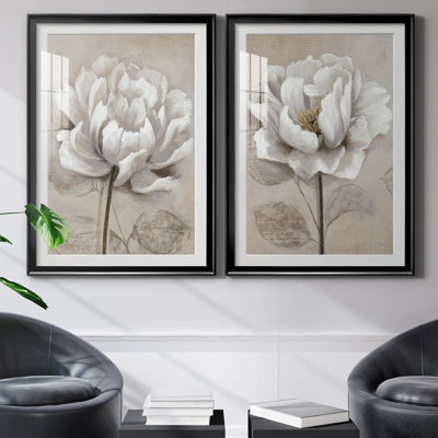 "Soft White I" 2-Piece Painting Print Set