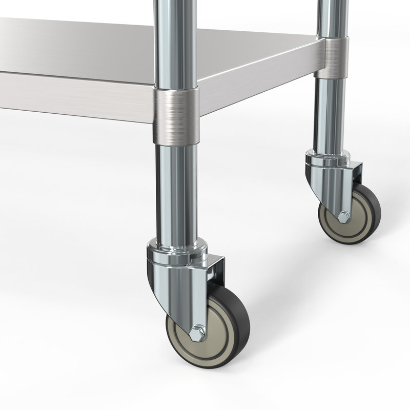 60'' W Stainless Steel Top Height-Adjustable Workbench with Wheels