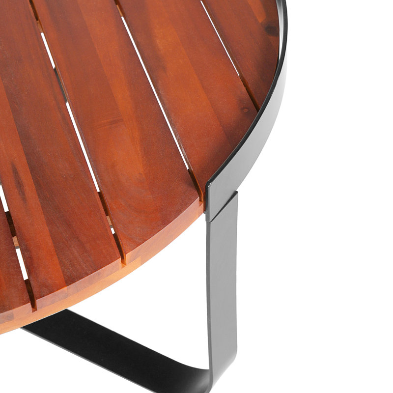 Table basse d'extérieur de style industriel moderne, bois, structure en métal, 14,38 po de hauteur, 31,86 dimensions, table décorative en bois avec couleur, large, pour assise