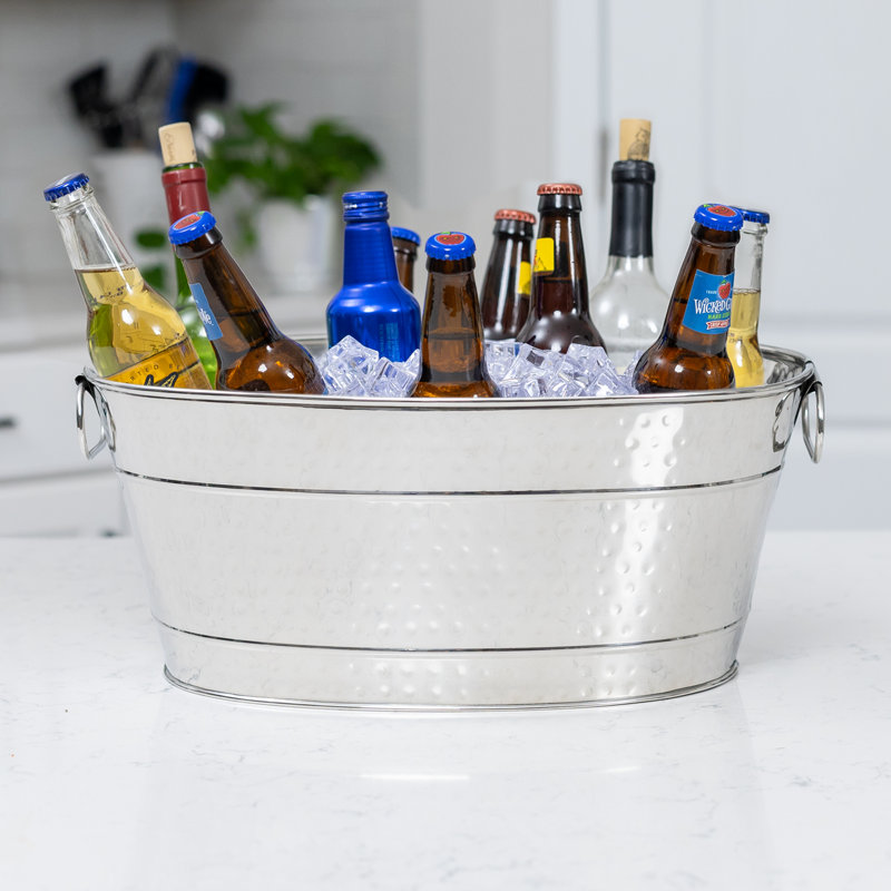 Norberto Metal Beverage Tub, Silver