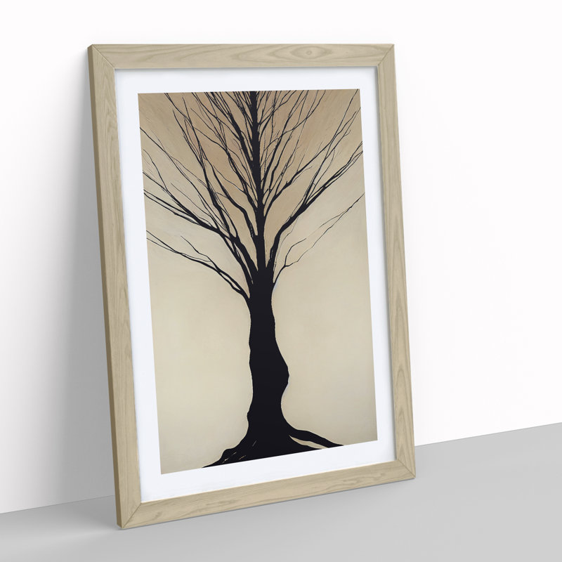 Simplistic Tree - Framed Print, 46cm H x 34cm W x 2cm D, Oak Framed