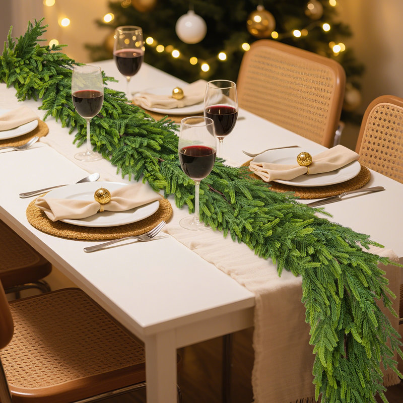 Guirlande de Noël artificielle 6 pi pour manteau de cheminée, véritable Touch Norfolk, guirlande de pin dense