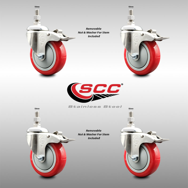 Polyurethane Casters, Red