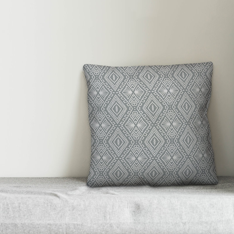 Geometric Throw Pillow, 20" x 20", Gray