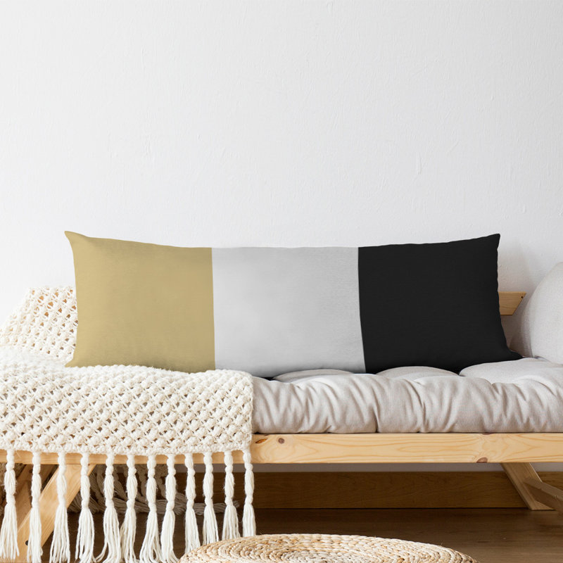 Abel Polyester Medium Pillow, Gold/Black