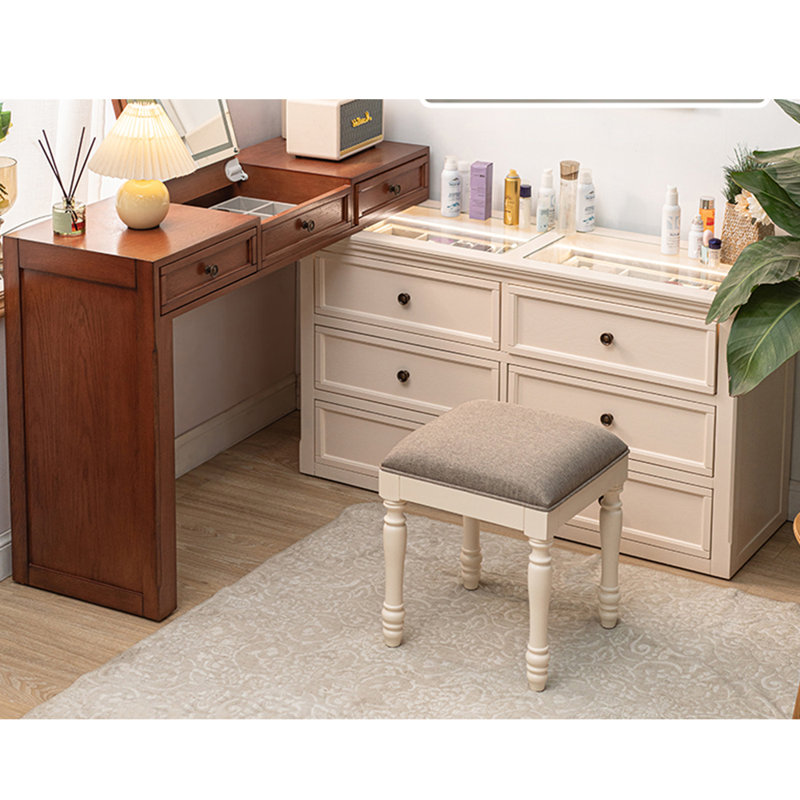 Solid wood retro style multi-functional dresser