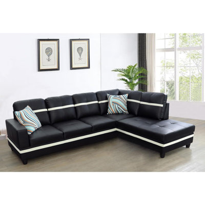Canapé modulaire en cuir 2 pièces Bawan