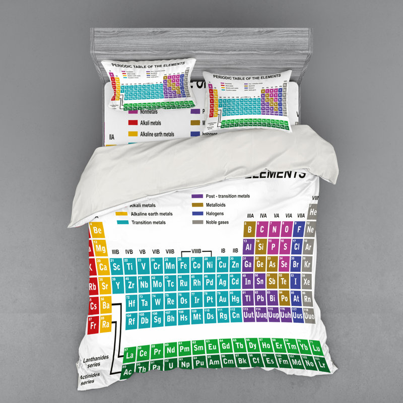 Periodic Polyester Duvet Cover, Queen Duvet Cover + 3 Additional Pieces