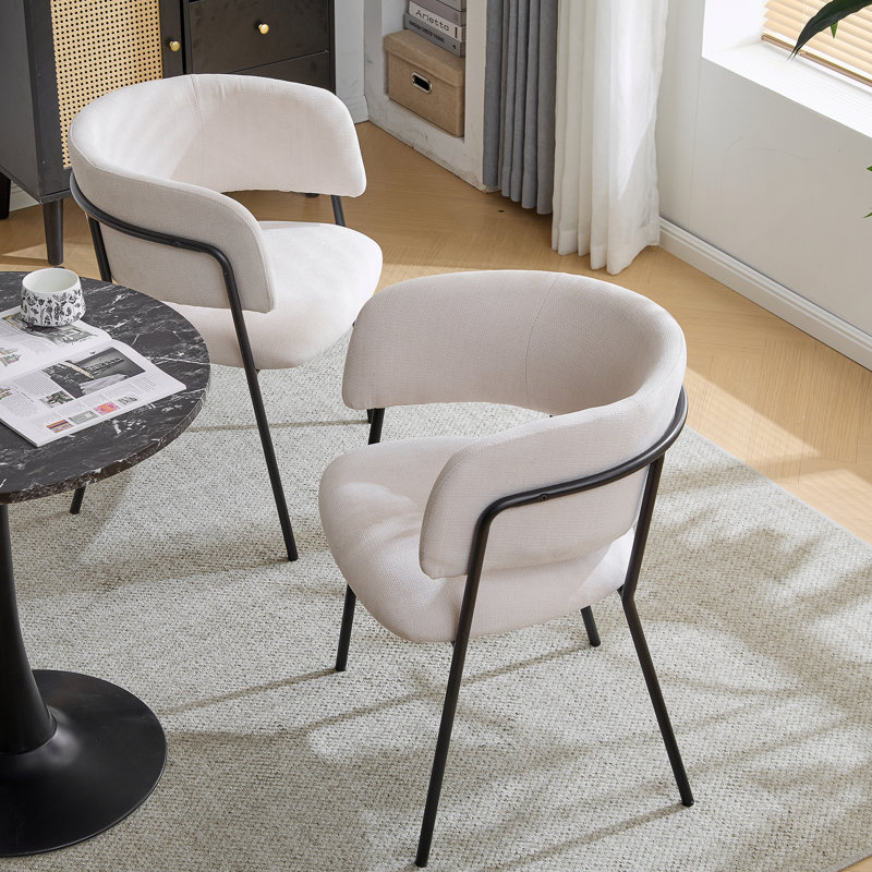 Ensemble de 2 chaises de salle à manger rembourrées Modern, Beige