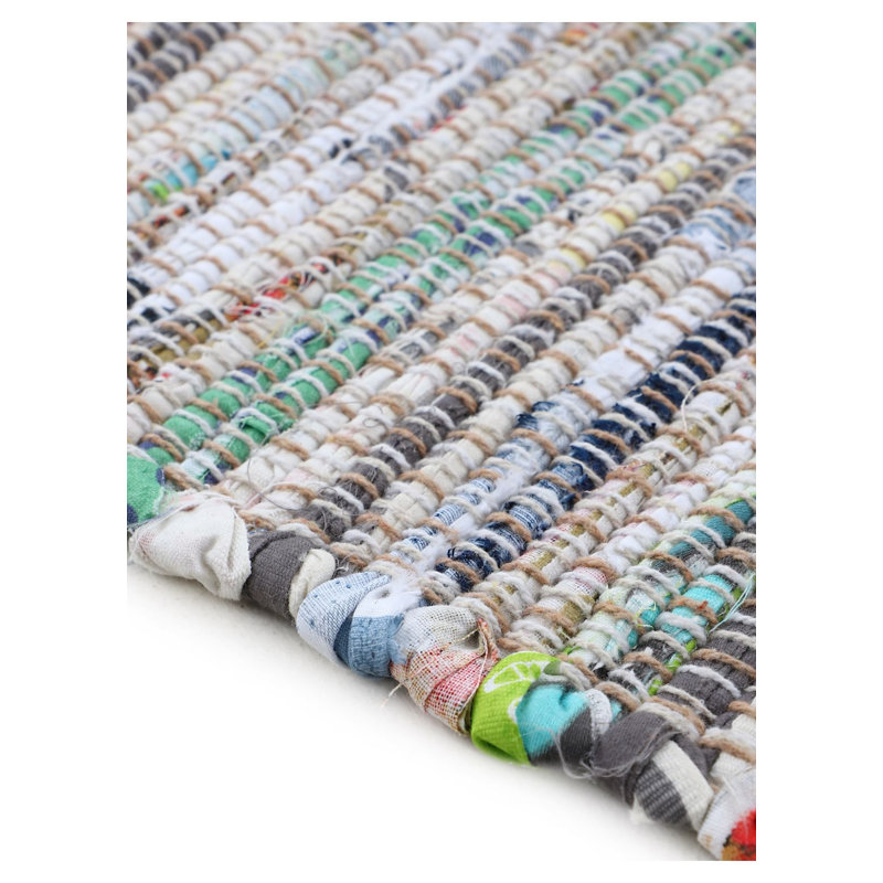 Handgefertigter Teppich Aus Baumwolle In Beige Striped Cotton Hand Loomed Area Rug, Rectangle 160cm x 230cm