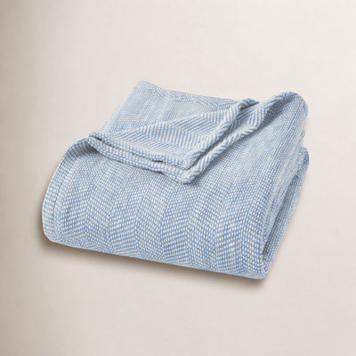 Chrisney Premium Cotton Woven Blanket - Farmhouse Chevron Design - All-Season Medium Weight