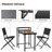3PCS Patio Bistro Set, Patio Set Of Foldable Patio Table And Chairs,Outdoor Patio Furniture Sets