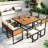 9-Pieces Patio Dining Set with 4 Cushioned Chairs and 4 Ottomans-972177474