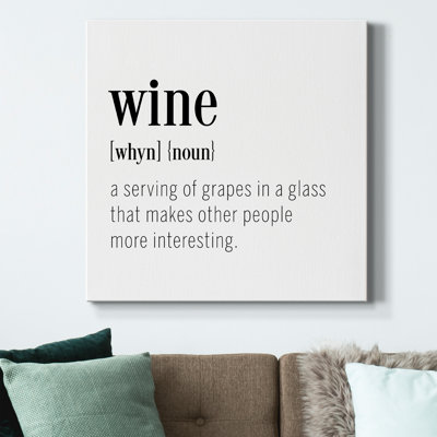 "Wine", art textuel sur toile tendue