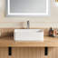 Lavabo de salle de bain vasque rectangulaire en résine blanc mat L 20 po x l 14 po Pensen