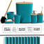 Complete 22 Piece Bathroom Accessory Set with Bath Rugs, Shower Curtain Set, Liner, and Hooks-95756591