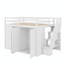 Lit mezzanine en bois pleine grandeur avec placards intégrés, lit mezzanine équipé d'unités de rangement et de compartiments-1756782351