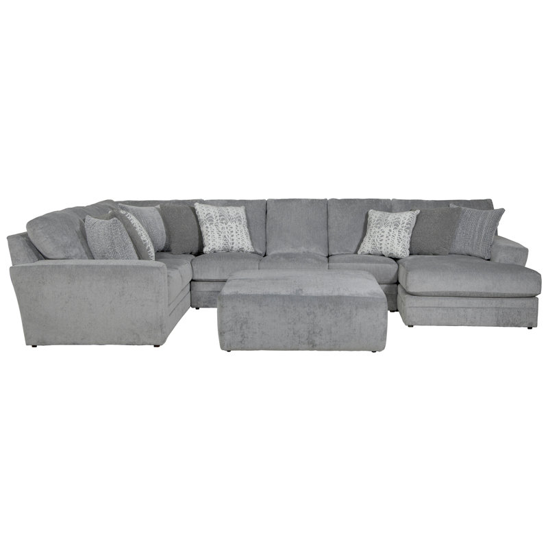  Dhevan 4 - Piece Chenille Chaise Sectional, Right Hand Facing