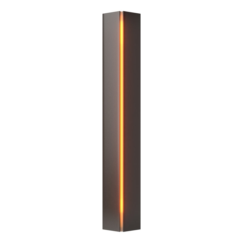 Gallery Dimmable 10.4 Lbs Flush Mount Scone, Bronze, Amber, 7.1" W x 27.25" H x 3.1" D