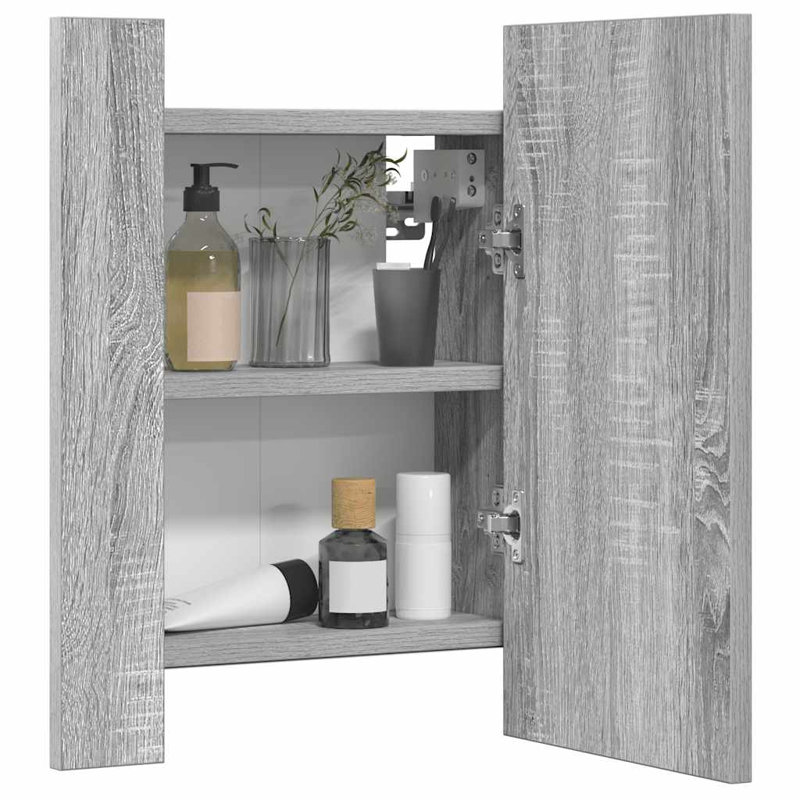 Mirrored Bathroom Cabinets with Mirror, Grey Sonoma
