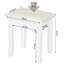 Vanity table with stool, mirror, and LED lights