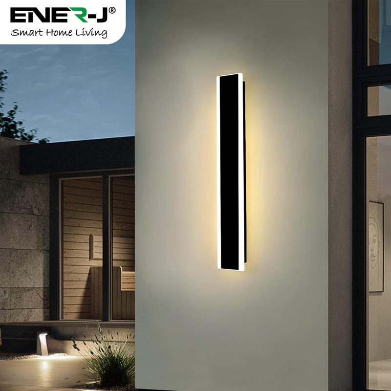 Chrome Integrated LED Outdoor Wall Lantern, 62cm H x 10cm W x 5cm D