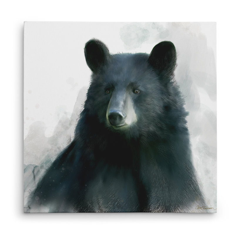 « rainsoft » bear», reproduction de peinture à l’acrylique sur toile tendue de galerie, H 24 po x l 24 po x P 1,5 po