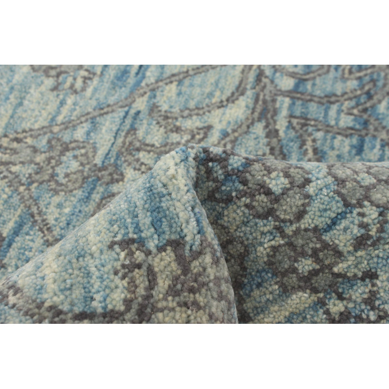 Tapis bleu à transition de couleur 5 pi 2 po x 7 pi 9 po