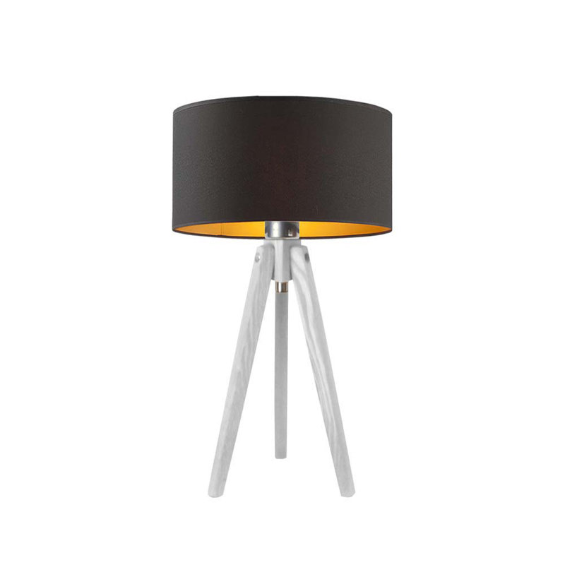 Seligman Solid Wood Bedside Table Lamp, Grey, Brown