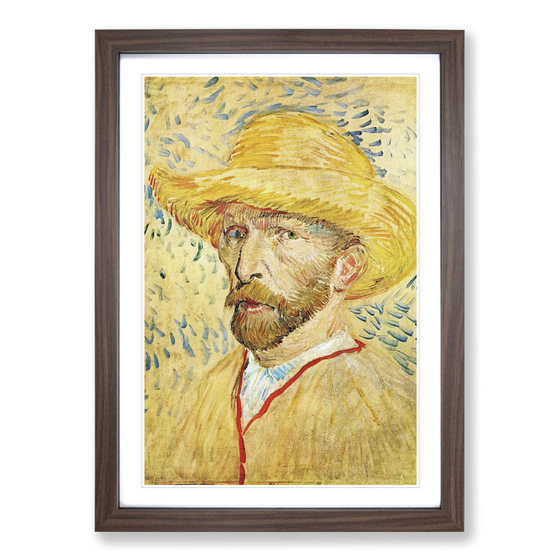 Self-Portrait Vol.4 by Vincent Van Gogh - Picture Frame Painting, Walnut Framed, 48cm H x 36cm W x 2cm D