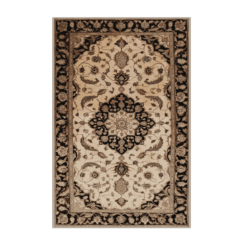 Machine Washable Persian Brown Area Rug, Rectangle 2' x 3'