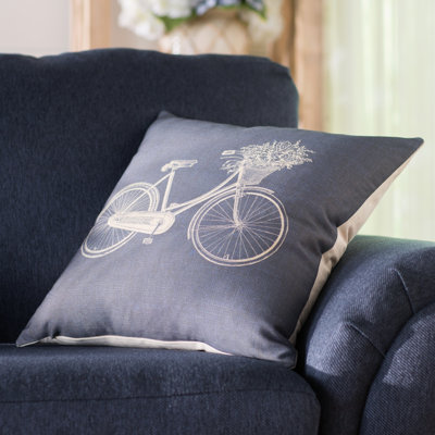 Bike Cotton Throw Pillow