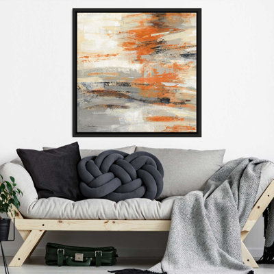"Golden Dust Crop Orange" par Silvia Vassileva, reproduction sur toile dans un cadre flottant