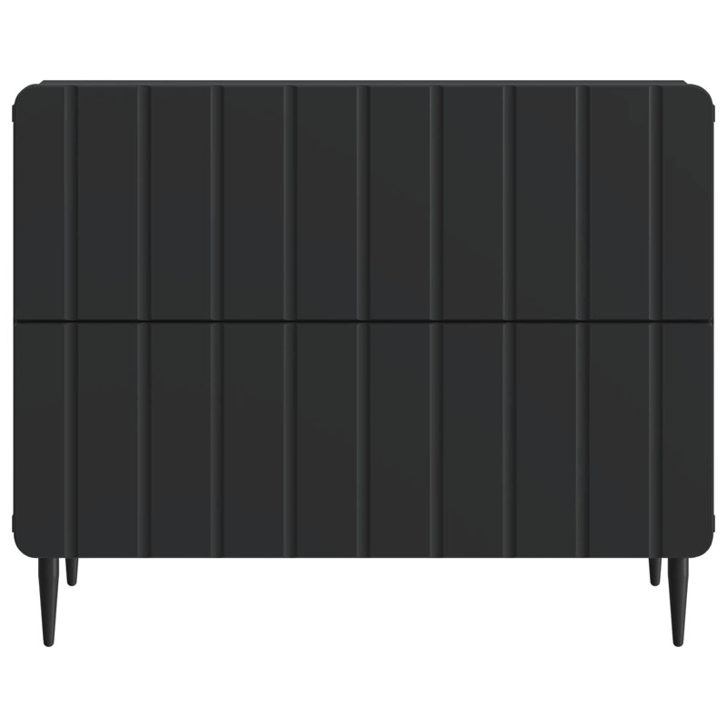 62cm W Manufactured Wood Bedside Table, Black