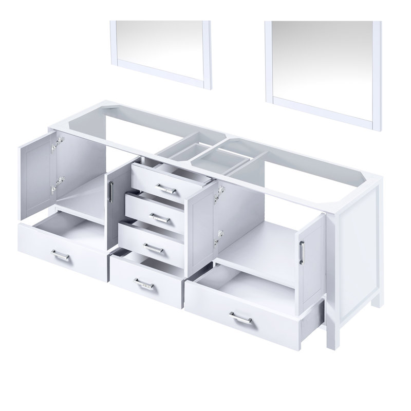 Jacques 80 in W x 22 in D Double Bath Vanity and 30 in Mirrors, White