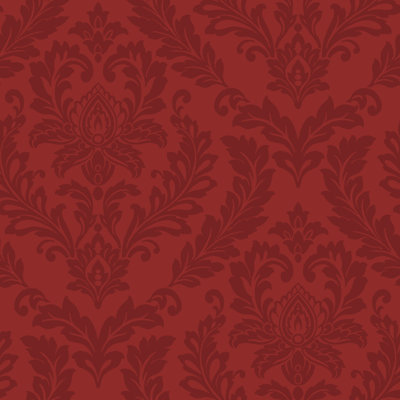 Rouleau de papier peint damassé rouge L 33 pi x l 20,5 po Brights