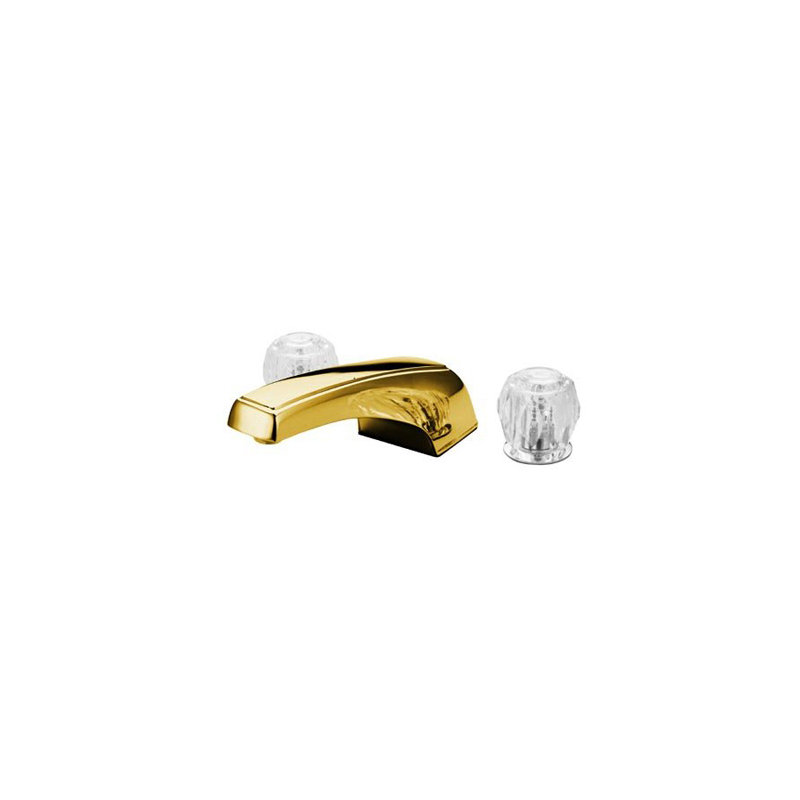 Double Handle Deck Mounted Roman Tub Faucet, Polished Brass
