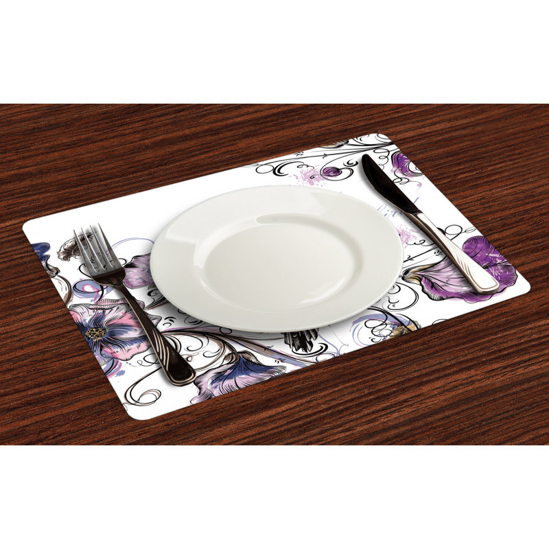 Jaylen Bird Ornate Flowers Leaves Placemat