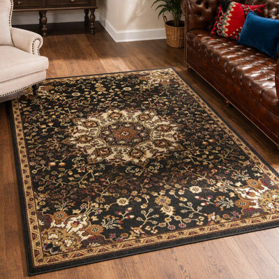 Classic GC_VIN5016 Black 7 Ft. 10 In. X 10 Ft. 3 In. Area Rug